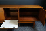 Mid Century Vintage Long Teak Sideboard Large Round Button Handles