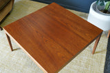 Mid Century Swedish or Danish Teak Square Coffee Table 1960s