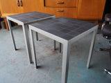 Two Modern Danish Rubner.dk Coffee/Side Tables Slate & Stainless Steel - erfmann-vintage