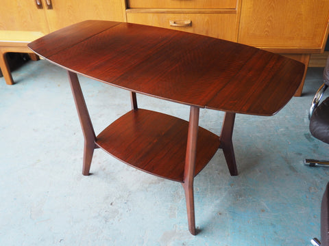 Mid Century Retro Rosewood Side Table with Leaves - erfmann-vintage