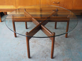 Mid Century Danish Rosewood & Glass Topped Circular Coffee Table - erfmann-vintage