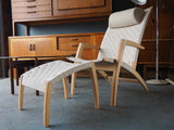 Contemporary Danish Reclining Chair & Footstool Vejle Mobelsuedkeri ApS - erfmann-vintage