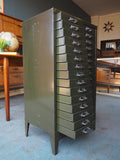 Industrial Chic Double Green Metal Filing Cabinet - erfmann-vintage