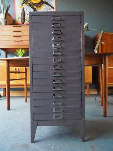 Industrial Chic Single Grey Metal Filing Cabinet - erfmann-vintage