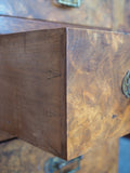 Stunning Burr Walnut Victorian Desk, Leather Top, Brass Handles - erfmann-vintage