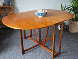 Danish Style Teak Gate-Leg Drop Leaf Dining Table - erfmann-vintage