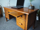 1950s Vintage Solid Oak Desk with Filing Drawer - erfmann-vintage
