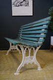 Victorian Cast Iron and Wood Slatted Two Seater Garden Bench
