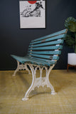 Victorian Cast Iron and Wood Slatted Two Seater Garden Bench