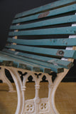 Victorian Cast Iron and Wood Slatted Two Seater Garden Bench