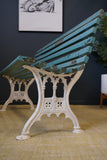 Victorian Cast Iron and Wood Slatted Two Seater Garden Bench