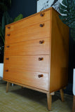 Mid Century Vintage Chest of Drawers Bleached Wood Effect