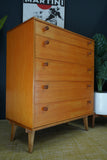 Mid Century Vintage Chest of Drawers Bleached Wood Effect