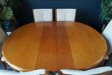 Mid Century Large Extending Dining Table & 6 chairs White & Newton